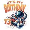 Football Astronaut 13th Birthday