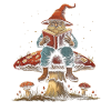 Cottagecore Aesthetic Elf Reading Book Mushroom Witchy