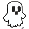 Funny Little Cartoon Pixel Ghost