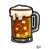 Pixel Bierkrug mit Schaum