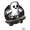 Funny Skateboard Ghost