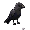 Cute Black Cartoon Crow