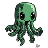 Lustiger Grüner Pixel-Oktopus-Krake