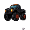 black pixel monster truck