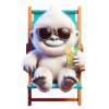 Yeti Monster in Sun Chair
