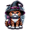 Cute Halloween Cat with Witch Hat