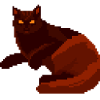 Red Night Cat Pixel Art
