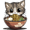 Cute ramen kitty
