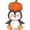 Cute Halloween Penguin Pumpkin Cartoon