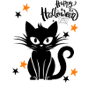 Black cat. Happy Halloween