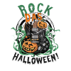 Rock Halloween, guitar and pumpkin