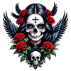 Sugar Skull Angel with Roses.