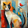 Cat Portraiture with Birds