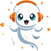 Simpatico fantasma con le cuffie - Halloween