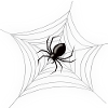 Scary Halloween Spider in its Web