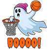 Basketball-Geist mit "Boooo!" Dunking Aktion