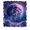 Astronaut Space Floating Moon