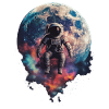 Astronaut Space Floating Moon