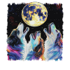 Australian Shepherd Dog Howling Moon