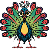 Pfau Vogel Halloween Comic Lustig
