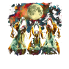 Beagle Dog Howling Moon