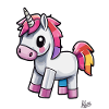 drôle et mignon pixel licorne arc-en-ciel
