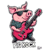 Guitar Playing Rock Pig