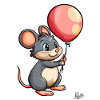 Souris mignonne avec ballon