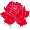 Graffiti d'une rose rouge