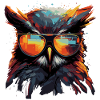 Funny owl with glasses