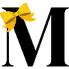 Letter m yellow bow