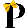 Letter p yellow bow