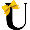 Letter u yellow bow