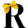 Letter r yellow bow