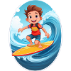 Surfer mit Surfboard