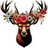 Deer with Flowers