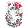 Bellezza gotica con rose carminio