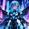 Cyber angel girl waifu