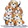Pyramide de beagle mignon