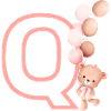 Lettre q rose ours