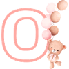 Lettre o rose ours