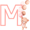 Lettre m rose ours