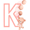 Lettre k rose ours