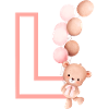 Lettre l rose ours