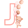Lettre j rose ours