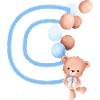 Lettre c bleue ours