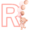 Lettre r rose ours