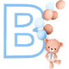 Letter b blue bear