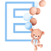 Lettre e bleue ours