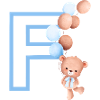 Lettre f bleue ours